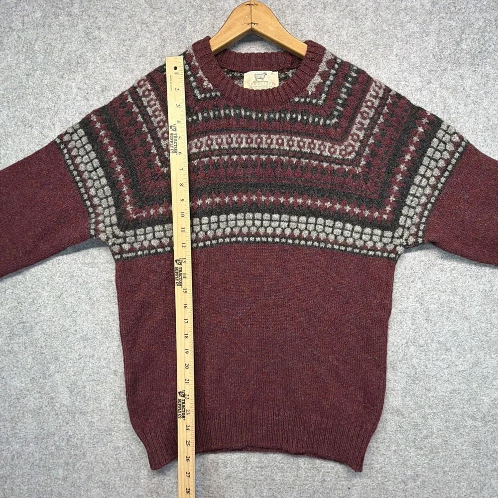 Lord Jeff 100% Shetland Wool Sweater Men's Medium Fair Isle Made in Scotland